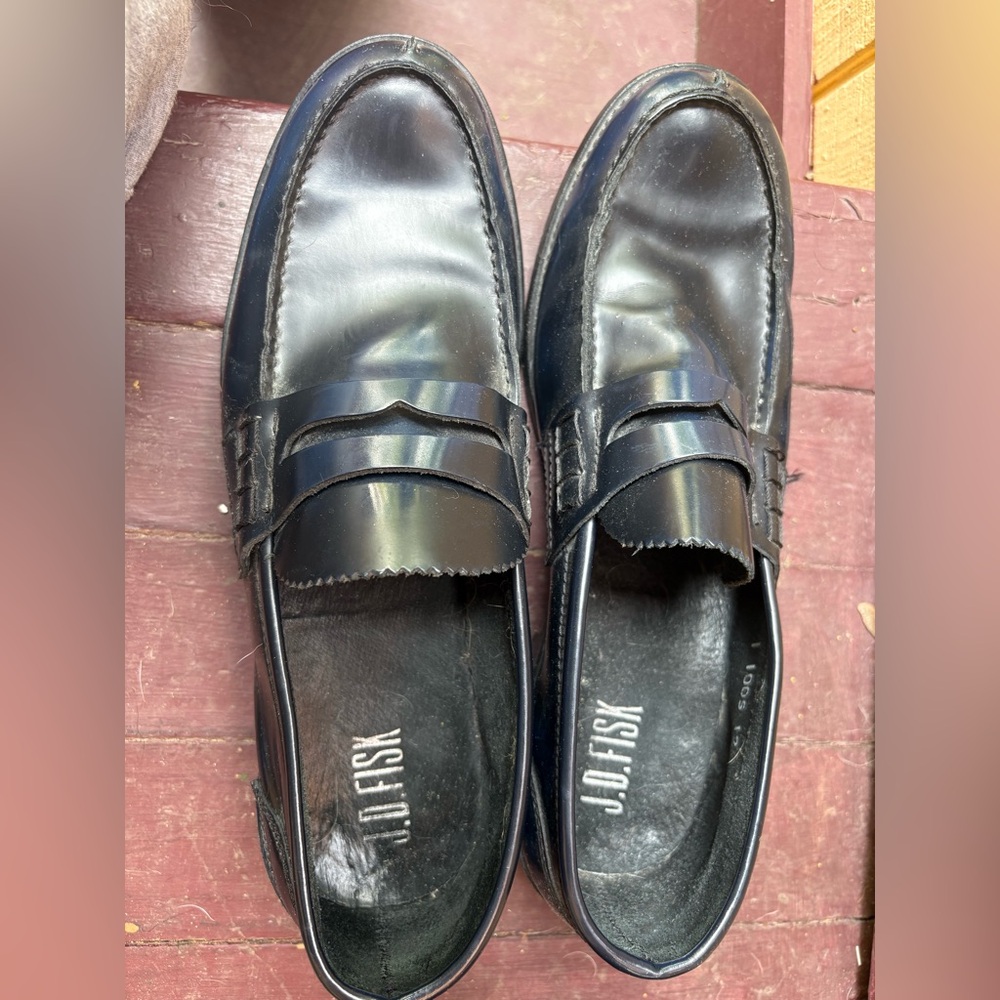 Blue/Black Leather Men's Loafers